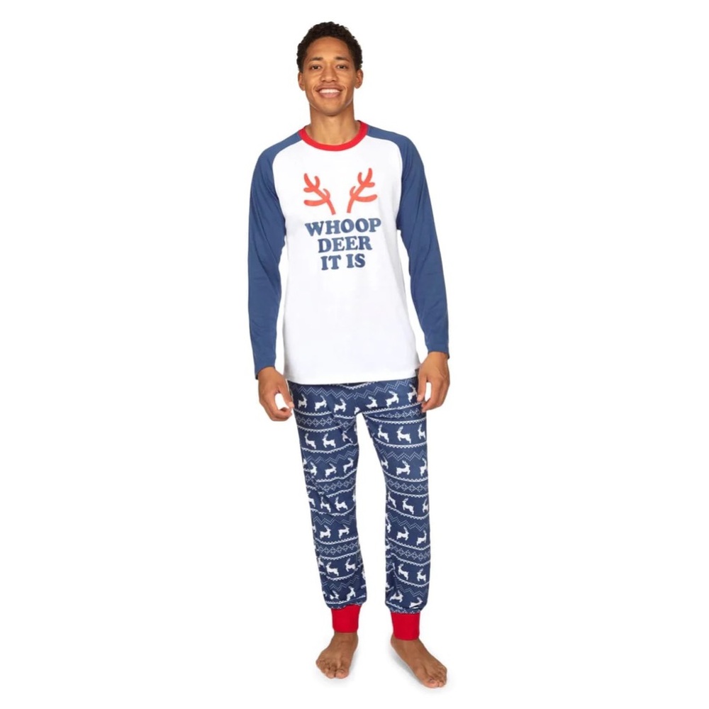 MEN'S WHOOP DEER IT IS PAJAMA TOP, Tipsy Elves, size medium, NWT, top only